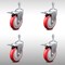 Service Caster 5 Inch SS Red Polyurethane 3/8 Inch Threaded Stem Caster Set Total Lock Brake SCC-SSTSTTL20S514-PPUB-RED-381615-4 - alternate 3